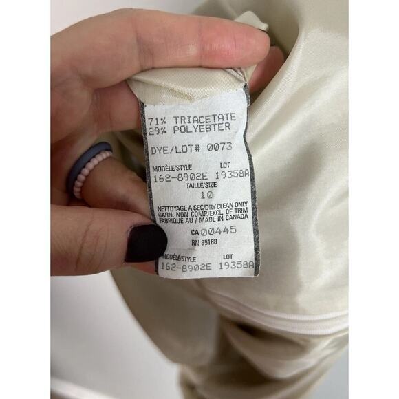 Vintage Louben Ivory Sheath Dress Size 10 Lined Business Workplace Women’s - Picture 5 of 5